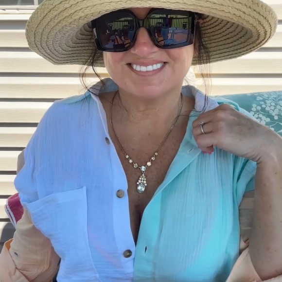 Givenchy Vintage Crystals Clear& Chocolate Necklace Dangle Drop 💎Authentic - Picture 13 of 13